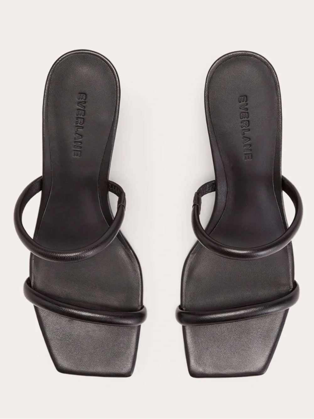 Everlane Shoes 11 Double Strap Heel Sandal Black Leather